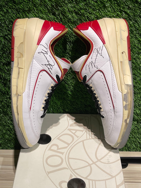 Jordan 2 Retro Low SP Off-White White Red Sz 11