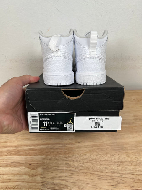 Jordan 1 Mid Triple White (2022)