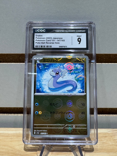 Dratini Pokemon (2023) Japanese Pokemon Card 151 - 147/165 Poke Ball Reverse Holo CGC MNT 9