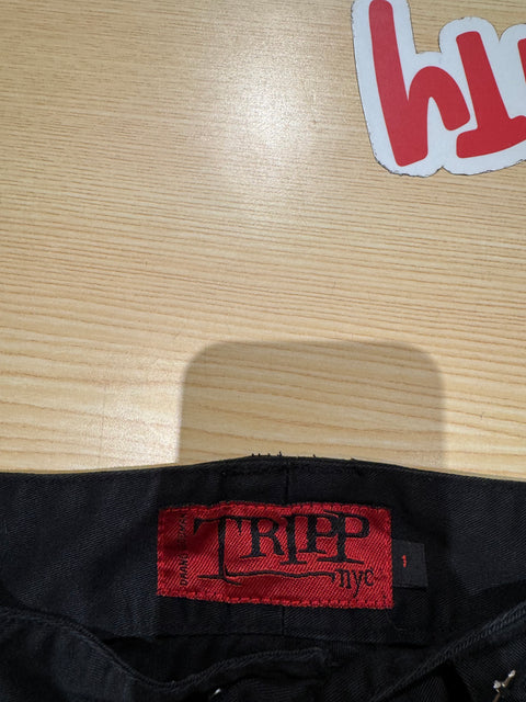 Tripp NYC Zipper Pants Sz 14W x 30L Goth Baggy Y2K Wide Leg Vtg