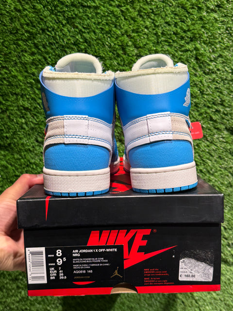 Jordan 1 Retro High Off-White University Blue Sz 8M