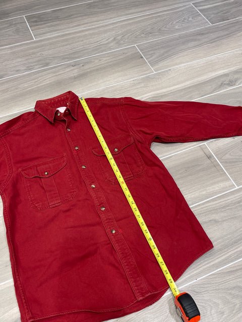 Vintage C.C Filson Seattle USA Double Pocket Outdoor Red Shirt Sz M