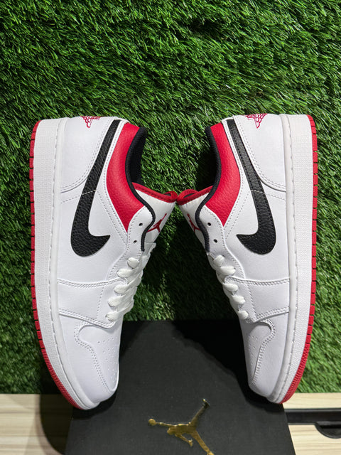 Jordan 1 Low White University Red Black Sz 8.5