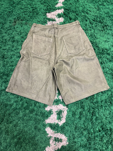 GV Gallery Raspberry Hills Green Leather Baggy Shorts Sz L