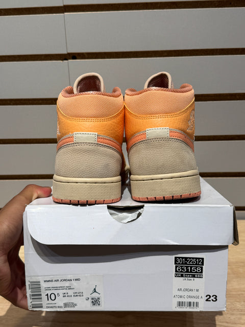 Jordan 1 Mid Apricot Orange (Women's) Sz 9M