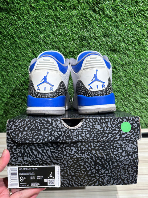 Jordan 3 Retro Racer Blue Sz 9.5M