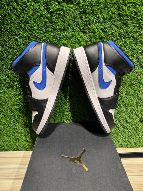 Jordan 1 Mid White Black Racer Blue (GS) Sz 7Y