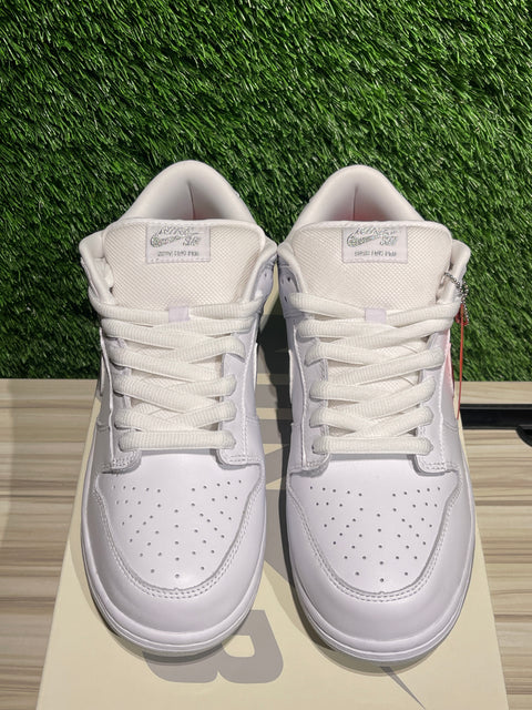 Nike SB Dunk Low Supreme 94 White Metallic Silver Sz 10M