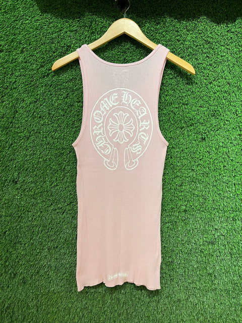 Chrome Hearts Pink Ribbed Tank Sz M