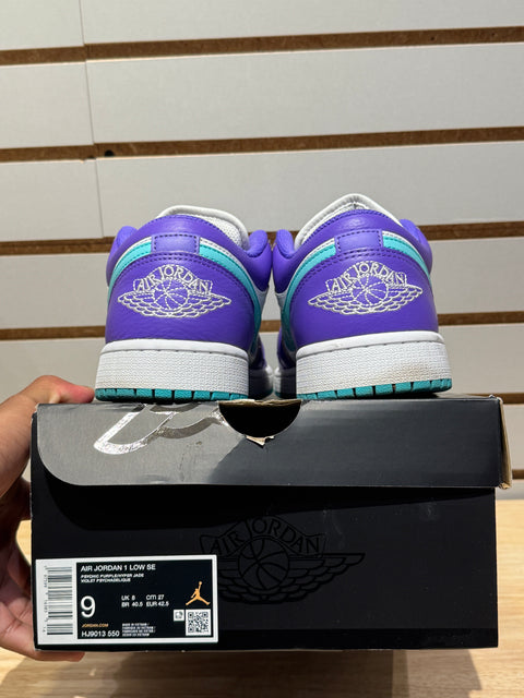 Jordan 1 Low SE Psychic Purple Hyper Jade Sz 9M