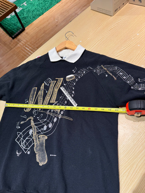 Unique VTG Jazz 90s Music Collared L/S Sz XL