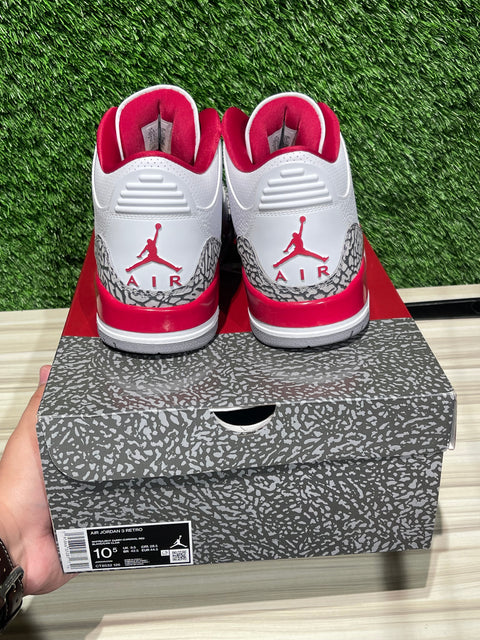 Jordan 3 Retro Cardinal Red Sz 10.5
