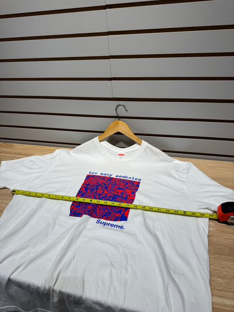 Supreme Too Many Assholes Tee White Sz XXL
