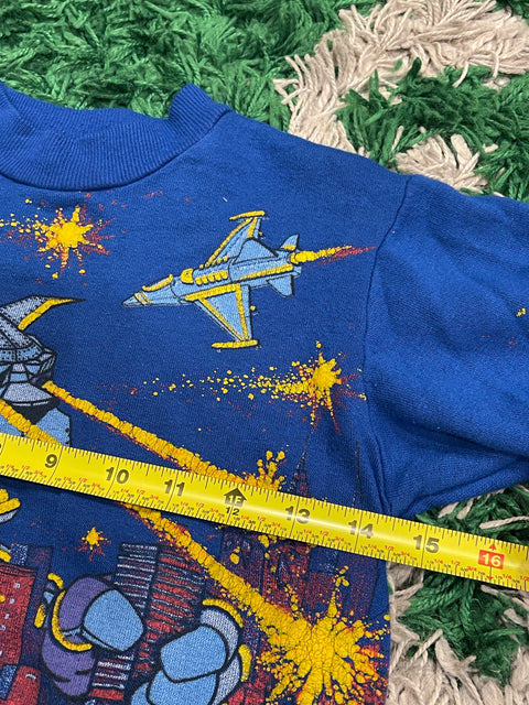 Zabaione Kids Vintage Kid Blue Crewneck AOP Dogzilla City