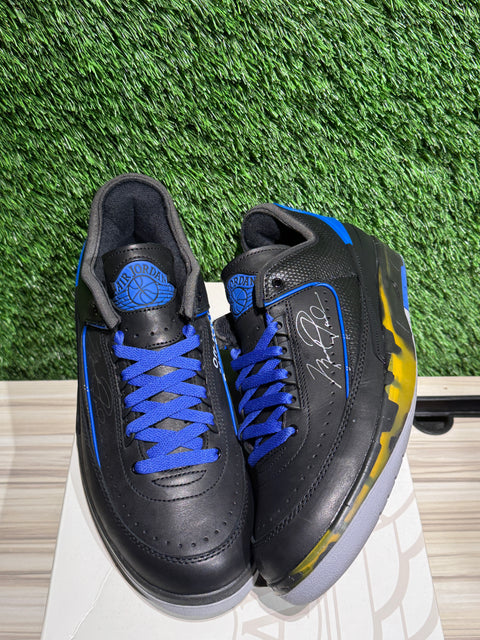 Jordan 2 Retro Low SP Off-White Black Blue Sz 10
