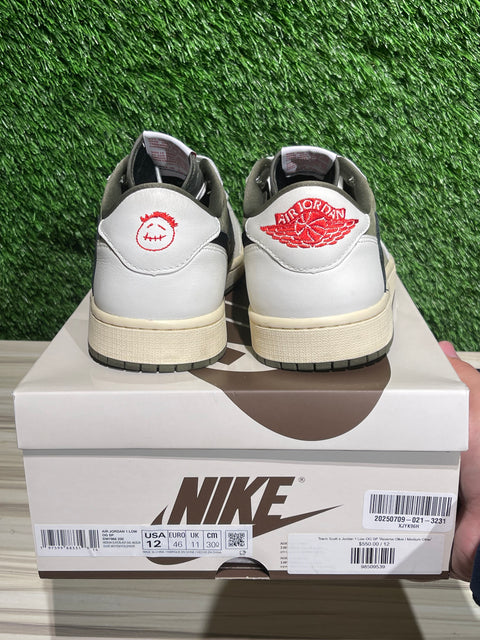 Jordan 1 Retro Low OG SP Travis Scott Medium Olive Sz 12M
