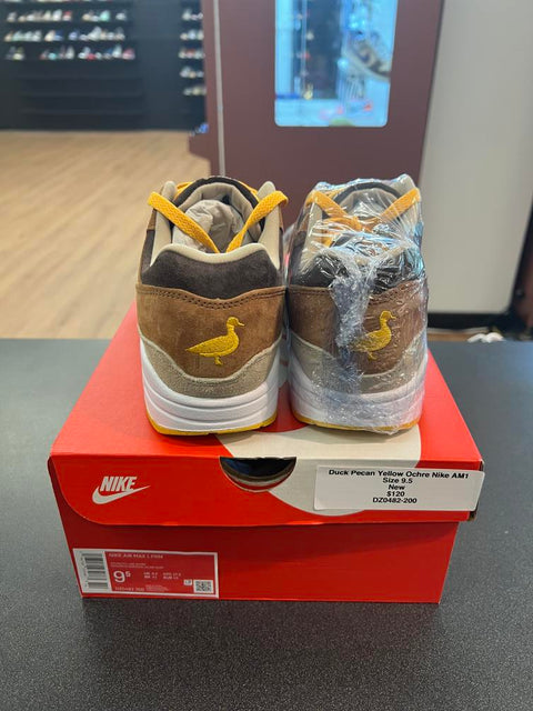 Nike Air Max 1 PRM Duck Pecan Yellow Ochre Sz 9.5