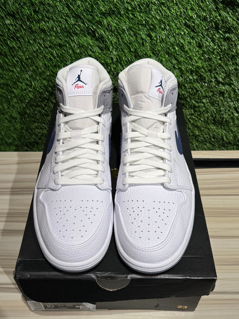 Jordan 1 Mid Paris White Sz 10M