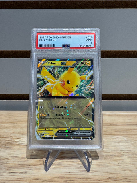 Pikachu ex #028 - 2025 Pokémon Prismatic Evolutions PSA 9