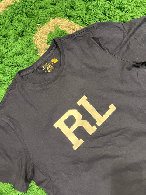 Polo Ralph lauren Navy Shirt With White RL Logo Graphic