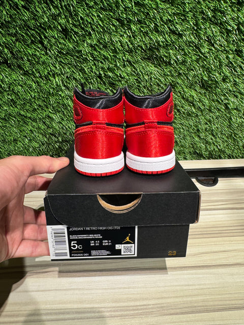 Jordan 1 Retro High OG Satin Bred (TD) Sz 5c