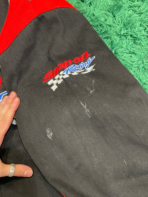 Vintage Snap-on Racing Jacket Red/Black Embroidered Bomber Varsity