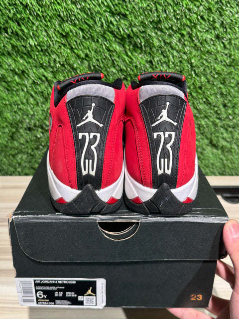 Jordan 14 Retro Gym Red Toro (GS) Sz 6Y