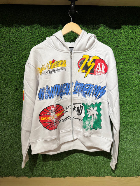 Awoken Dreams Clothing Dept. White Zip Up