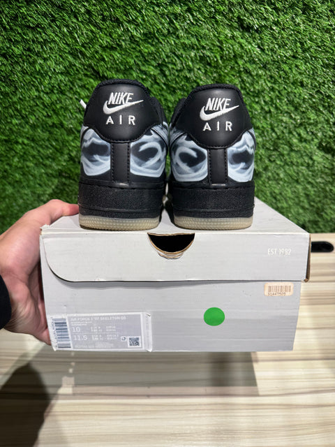 Nike Air Force 1 Low Black Skeleton Halloween (2019) Sz 10M