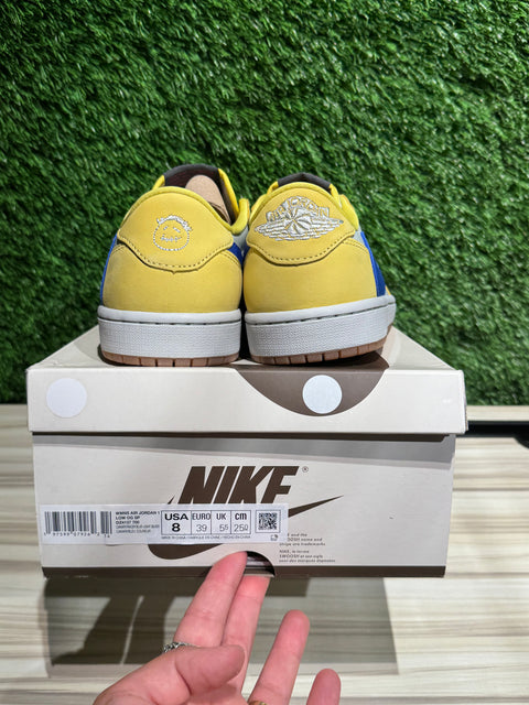 Jordan 1 Retro Low OG SP Travis Scott Canary (Women's) Sz 8W/6.5M