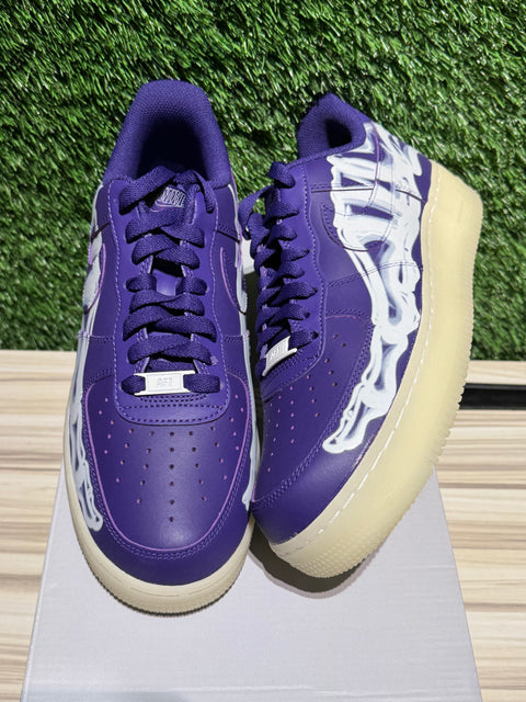 Nike Air Force 1 Low '07 QS Purple Skeleton Halloween (2021) Sz 9M