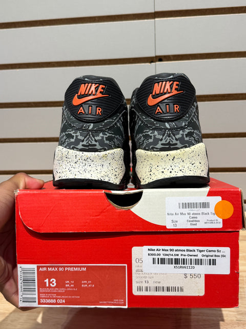 Nike Air Max 90 atmos Black Tiger Camo Sz 13