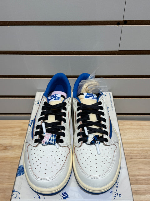 Jordan 1 Retro Low OG SP Fragment x Travis Scott Sail Military Blue Sz 8.5