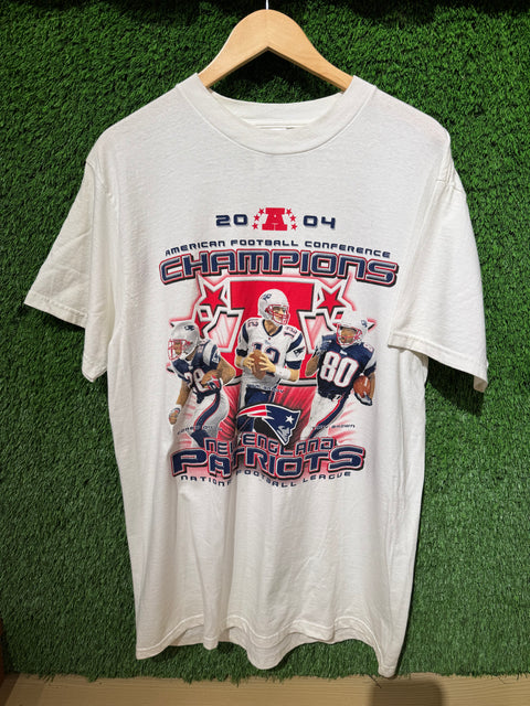 Vintage New England Patriots 2004 AFC Champions Tee Sz L