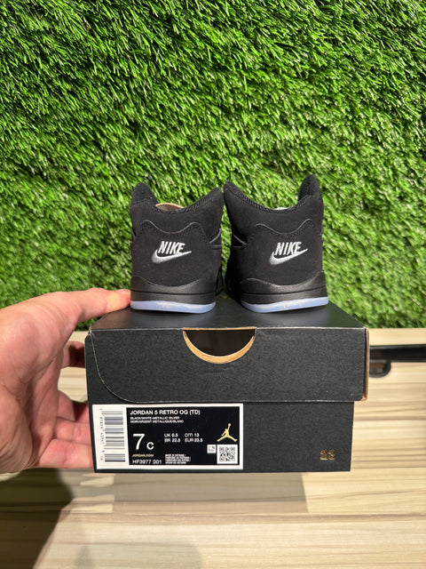 Jordan 5 Retro OG Black Metallic Reimagined (TD) Sz 7c