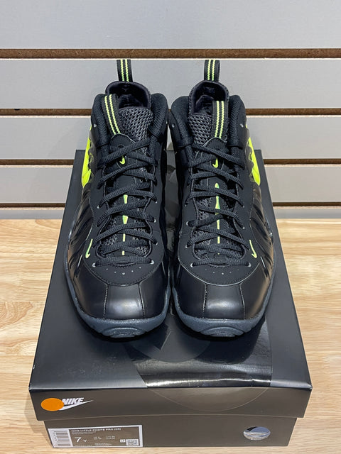 Nike Little Posite Pro Black Voltage Yellow Sz 7Y
