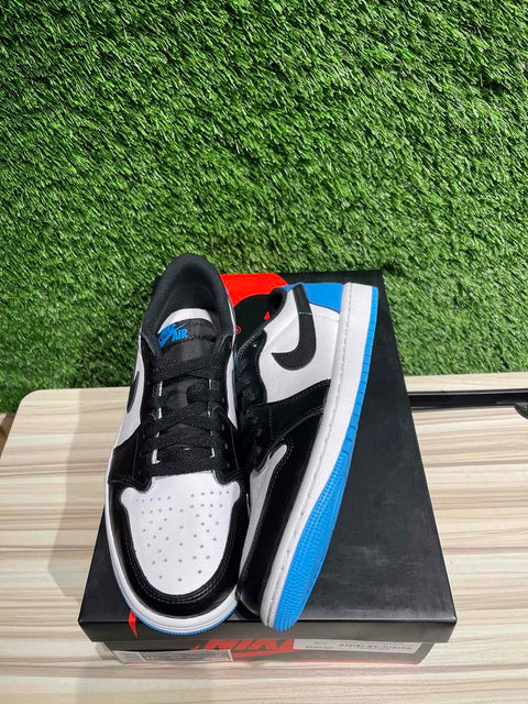 Jordan 1 Retro Low OG Black Dark Powder Blue Sz 8.5