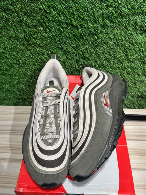 Nike Air Max 97 SE Cargo Khaki Rugged Orange Sz 10M