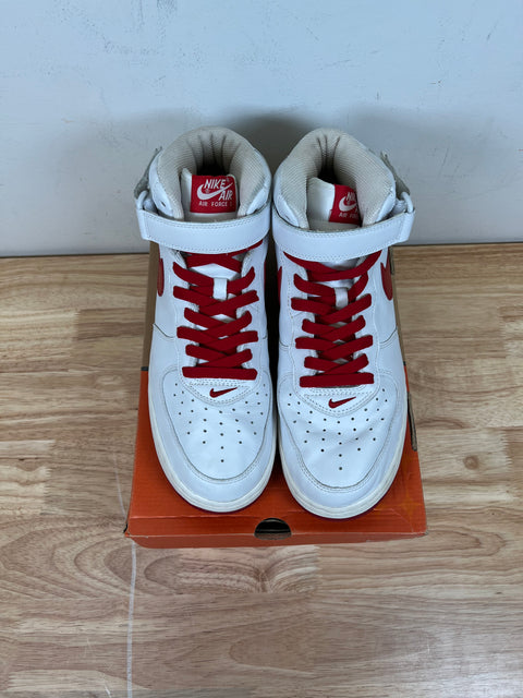 2004 Red Nike Air Force 1 Mid Sz 10