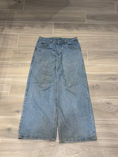 Bombshell Orbits Wide-leg Light Wash Denim Jeans