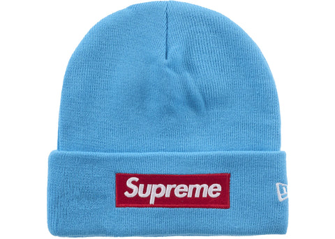 Supreme New Era Box Logo Beanie (FW25) Cyan