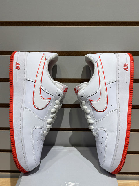 Nike Air Force 1 Low '07 White Picante Red Sz 10.5