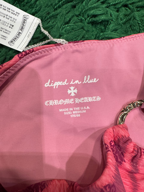 Chrome Hearts Pink Zebra Dipped in Blue Bikini Sz M