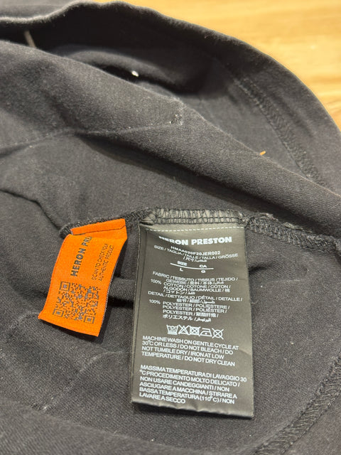 Heron Preston Crane Print Logo T-shirt Black Sz L