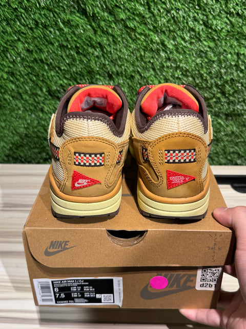 Nike Air Max 1 Travis Scott Cactus Jack Wheat Lemon Drop Sz 6M