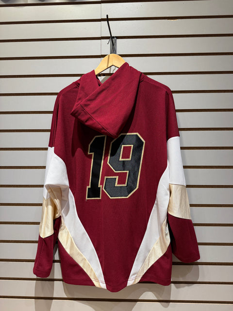 Supreme Hooded Hockey Jersey Burgundy Sz L