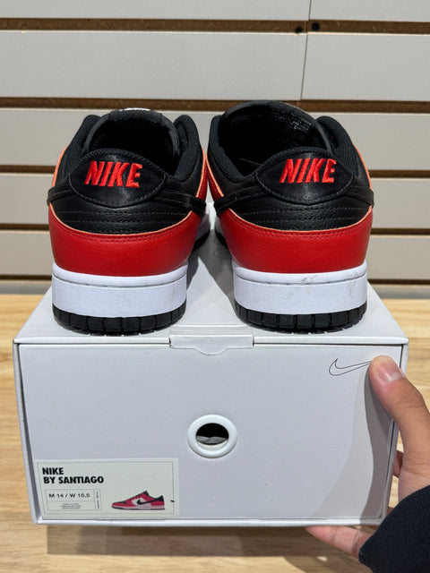 Nike ID Dunk Low Red Black White Sz 14