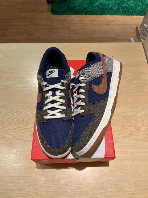 Nike Dunk Low Tweed Midnight Navy Corduroy Sz 14