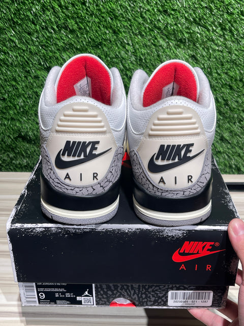 Jordan 3 Retro White Cement Reimagined Sz 9