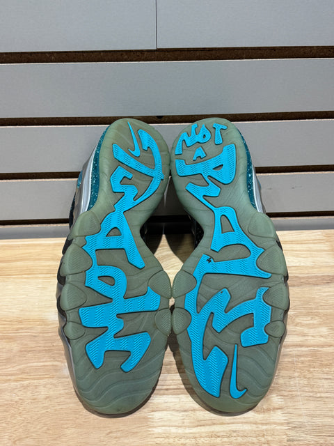 Nike Barkley Posite Max Metallic Silver Gamma Blue Sz 10
